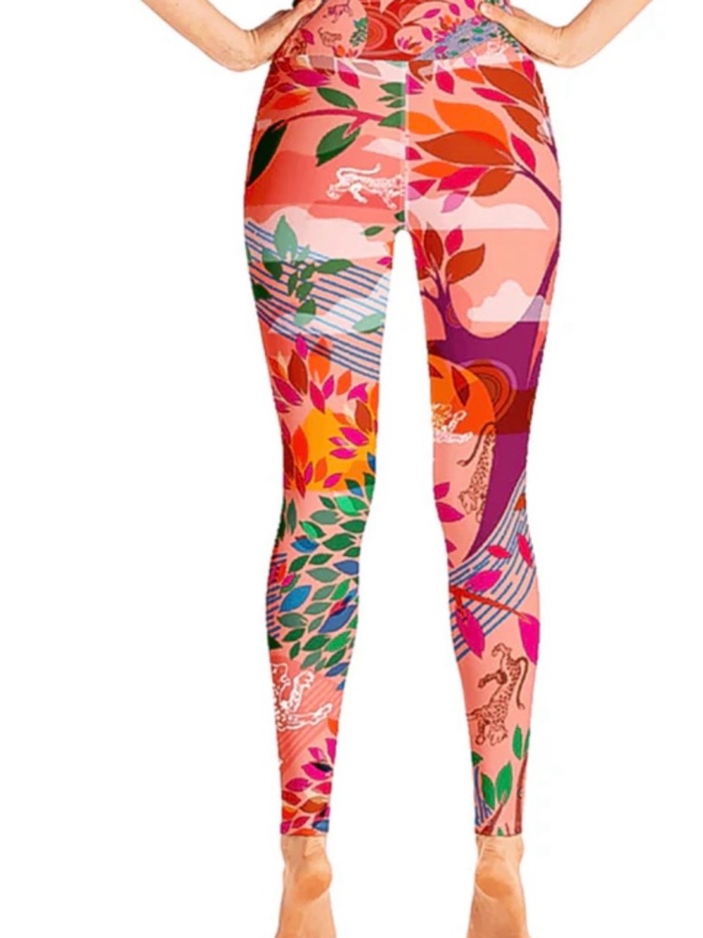 JESSIE ZHAO NEW YORK Tigers in the Garden  High Waist Yoga Leggings Medium 💪🏻 - Picture 4 of 11